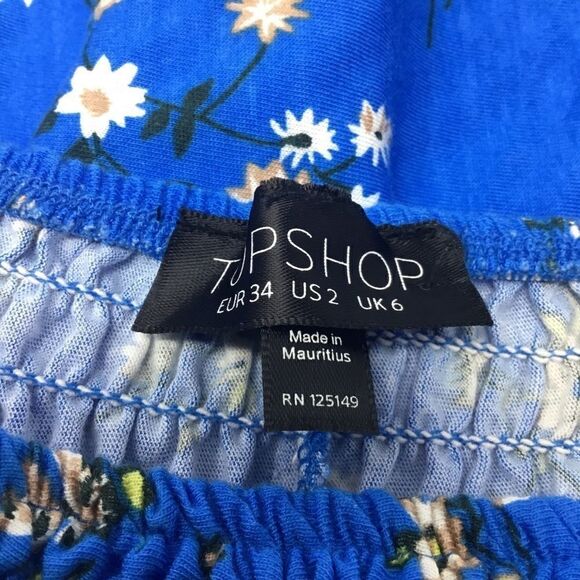 Topshop Shirred Tier Ditsy Mini Skirt (E15) - Picture 6 of 6